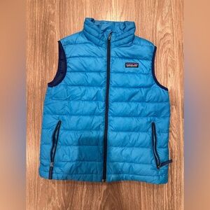 Patagonia Boys Blue Down Sweater Puffer Vest size 10